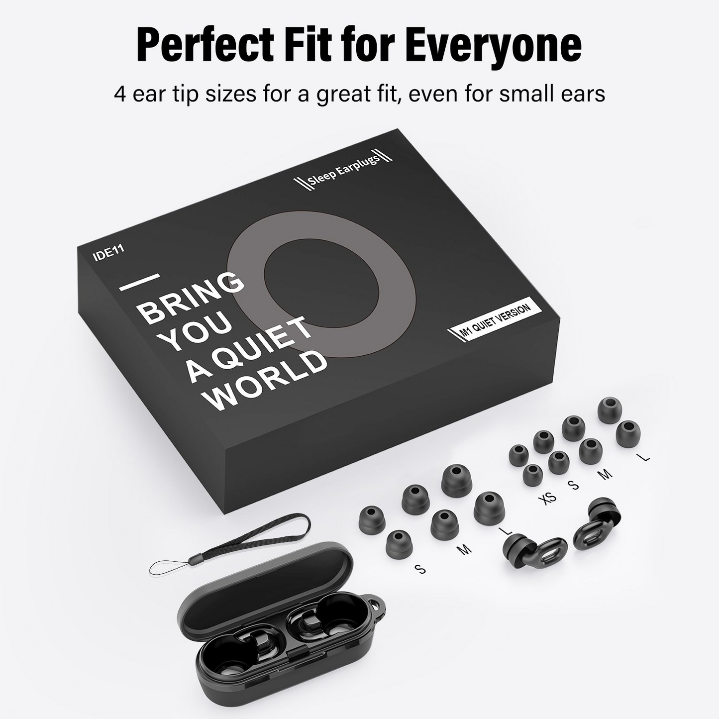 Aptkdoe Ear Plugs for Sleeping Noise Cancelling, Reusable Silicone Earplugs for Sleeping,Concerts,Work,Study,8 Size Eartips with Small Box, 35dB for Noise Reduction Silicone Earplugs