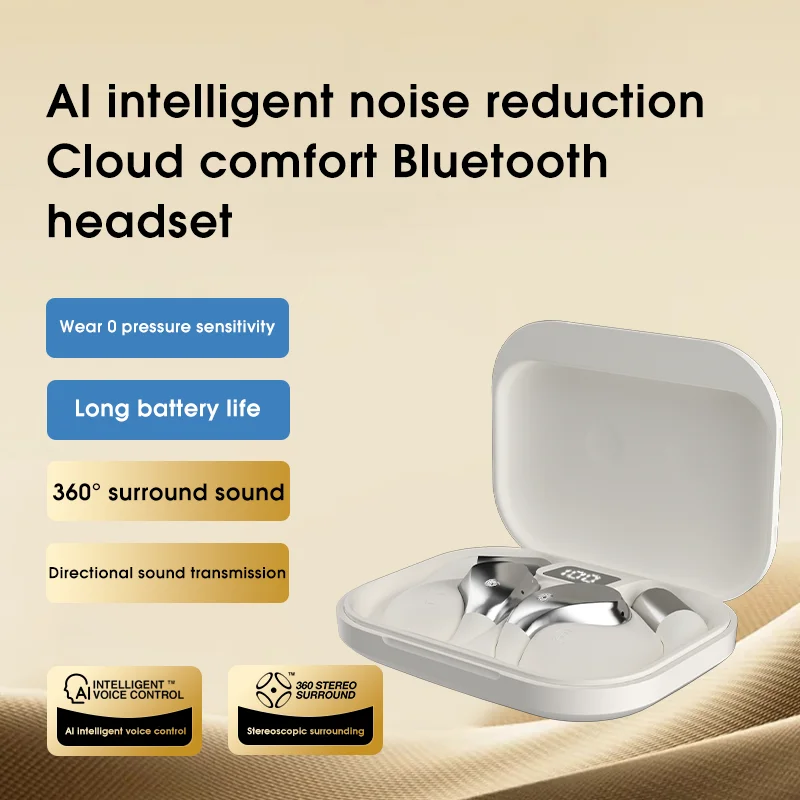 Aptkdoe Open Ear Earbuds, Bluetooth 5.4 Wireless Earphones, 48H Playtime, ENC Microphone Clear Talk, with Earhooks And LED Power Display the Waterproof Headphones, Ideal for Fitness, Travel