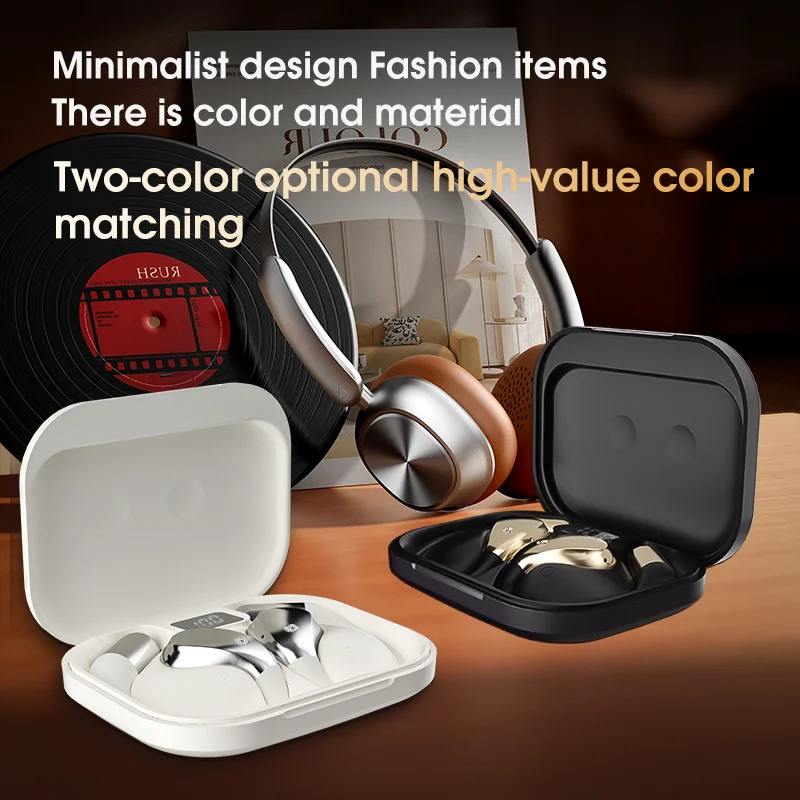 Aptkdoe Open Ear Earbuds, Bluetooth 5.4 Wireless Earphones, 48H Playtime, ENC Microphone Clear Talk, with Earhooks And LED Power Display the Waterproof Headphones, Ideal for Fitness, Travel