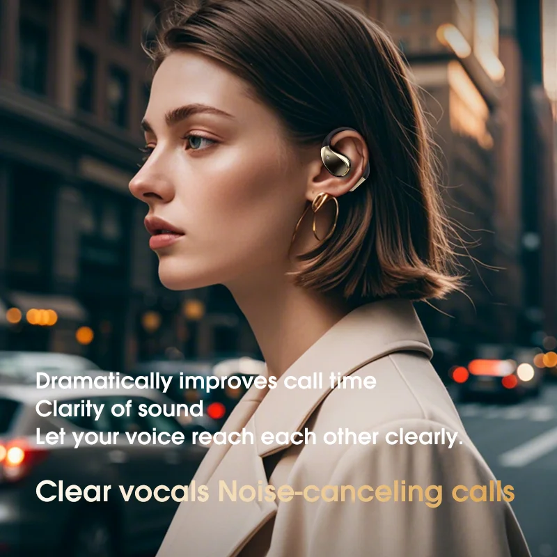 Aptkdoe Open Ear Earbuds, Bluetooth 5.4 Wireless Earphones, 48H Playtime, ENC Microphone Clear Talk, with Earhooks And LED Power Display the Waterproof Headphones, Ideal for Fitness, Travel
