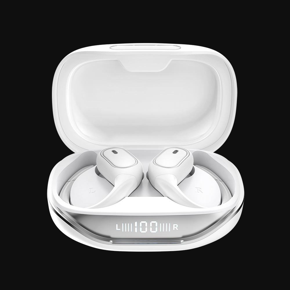 PDZOR Wireless Earbuds Bluetooth 5.3 Headphones with 80H Playback, IPX7 Waterproof Over Ear Buds with LED Power Display for Sports Running Workouts