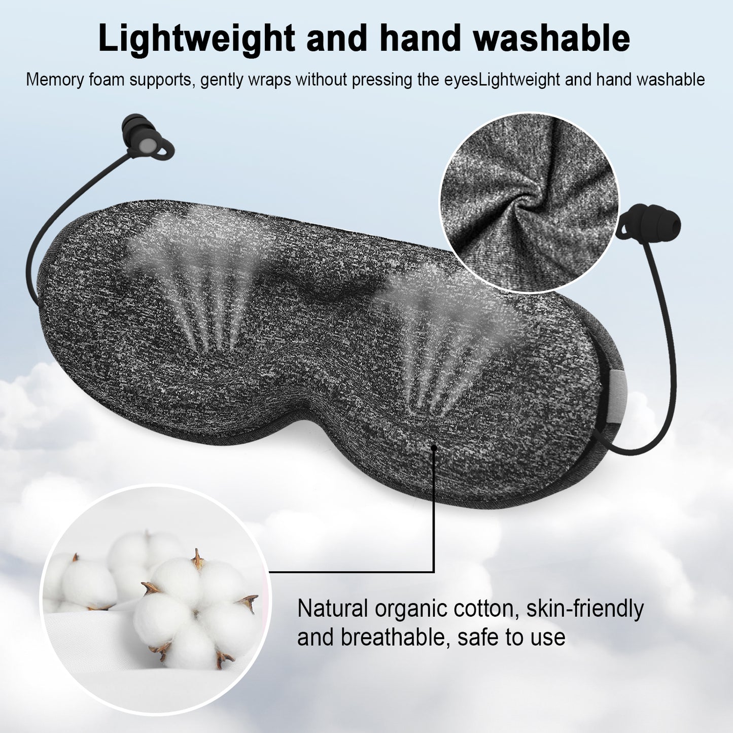 Aptkdoe Sleep Headphones, Sleep Mask with Headphones Bluetooth 5.3 with HD Stereo Speakers for Side Sleepers, Zero Eye Pressure, Adjustable 3D Sleep Eye Mask for Airplane/Travel/Meditation/Nap