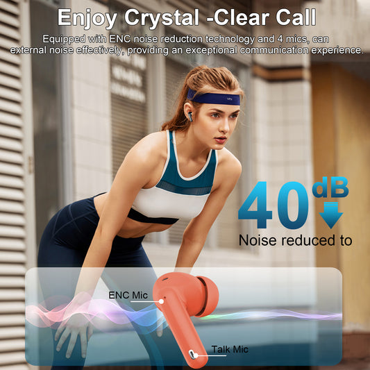 Aptkdoe Wireless Earbuds, Bluetooth 5.4 Headphones Bass Stereo, Ear Buds with Noise Cancelling Mic LED Display, 36H Playtime in Ear Earphones, IP7 Waterproof Sport Headset for Android iOS