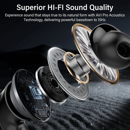 Aptkdoe Wireless Earbuds, Bluetooth 5.4 Headphones with Hybrid Active Noise Cancelling with 3 Mics ANC Clear Call, 40H Playtime Earphones with Wireless Charging Case Power Display for Gym/Running/Work, Black