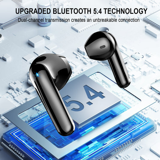 Jxrev Wireless Earbuds, Bluetooth 5.4 Headphones HiFi Stereo, 2025 Wireless Earphones with 4 ENC Noise Cancelling Mics, 40H Playtime Ear Buds with LED Display, IP7 Waterproof Bluetooth Earbuds USB-C Charge