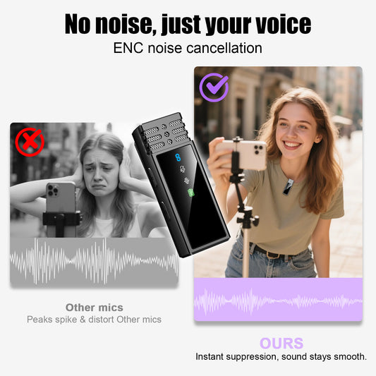 Btootos J68 Wireless Microphone for iOS, Lavalier Microphones, noise cancelling mic mini for Clear Recording, 2 USB-C Mic for YouTube, Podcast, Vlogging, ASMR