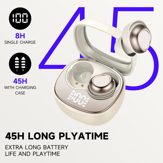 Aptkdoe Sleep Ear Buds, Bluetooth 5.4 Ultra-Mini Sleep Earbuds for Side Sleepers, Hi-Fi Stereo 3D Bass Noise Cancelling Wireless headphones, 53H Playtime with IP7 Waterproof LED Earphones, USB C