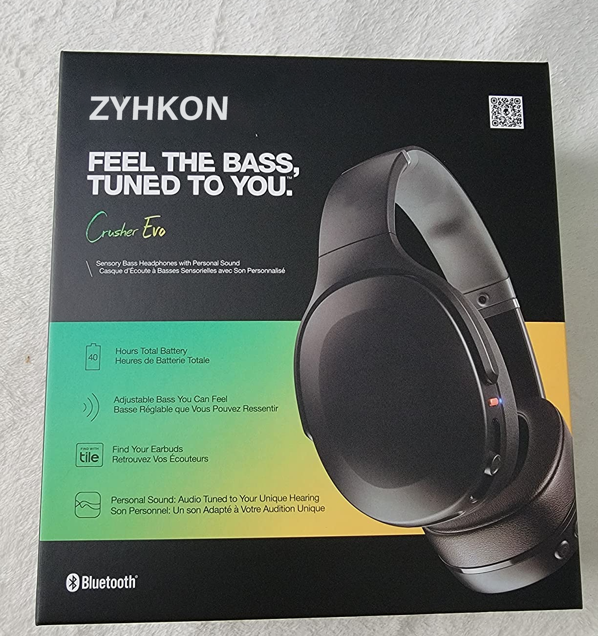 ZYHKON Wireless Bluetooth Headphones with Multi-Sensory Bass, Noise Isolating Over-Ear Fit, Up to 40 Hours Battery, Microphone for iPhone Android