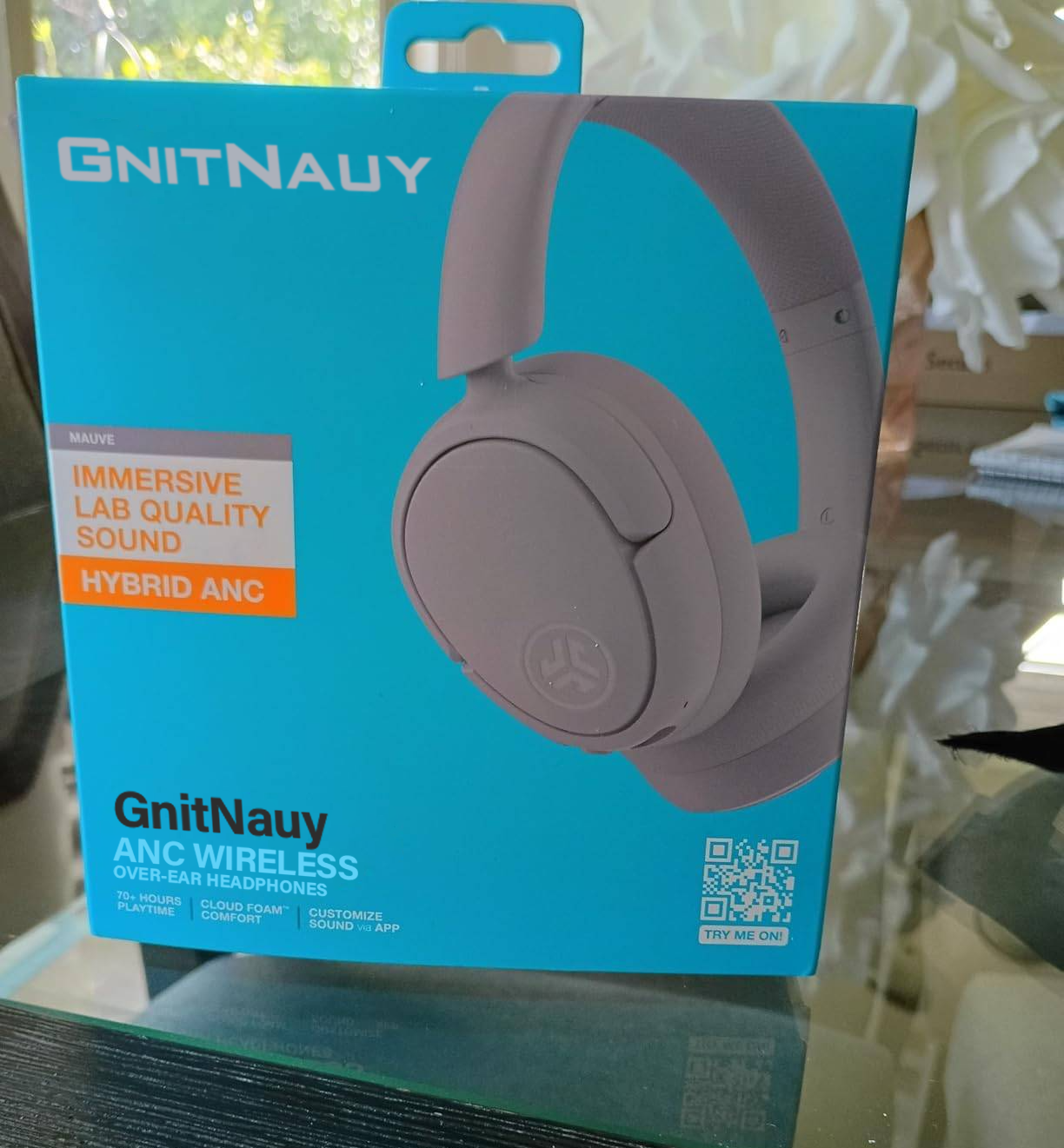 GnitNauy Wireless Headphones,Hybrid Active Noise Cancelling, Customizable Sound, Spatial Audio Compatible, Premium Over-Ear Bluetooth Headset