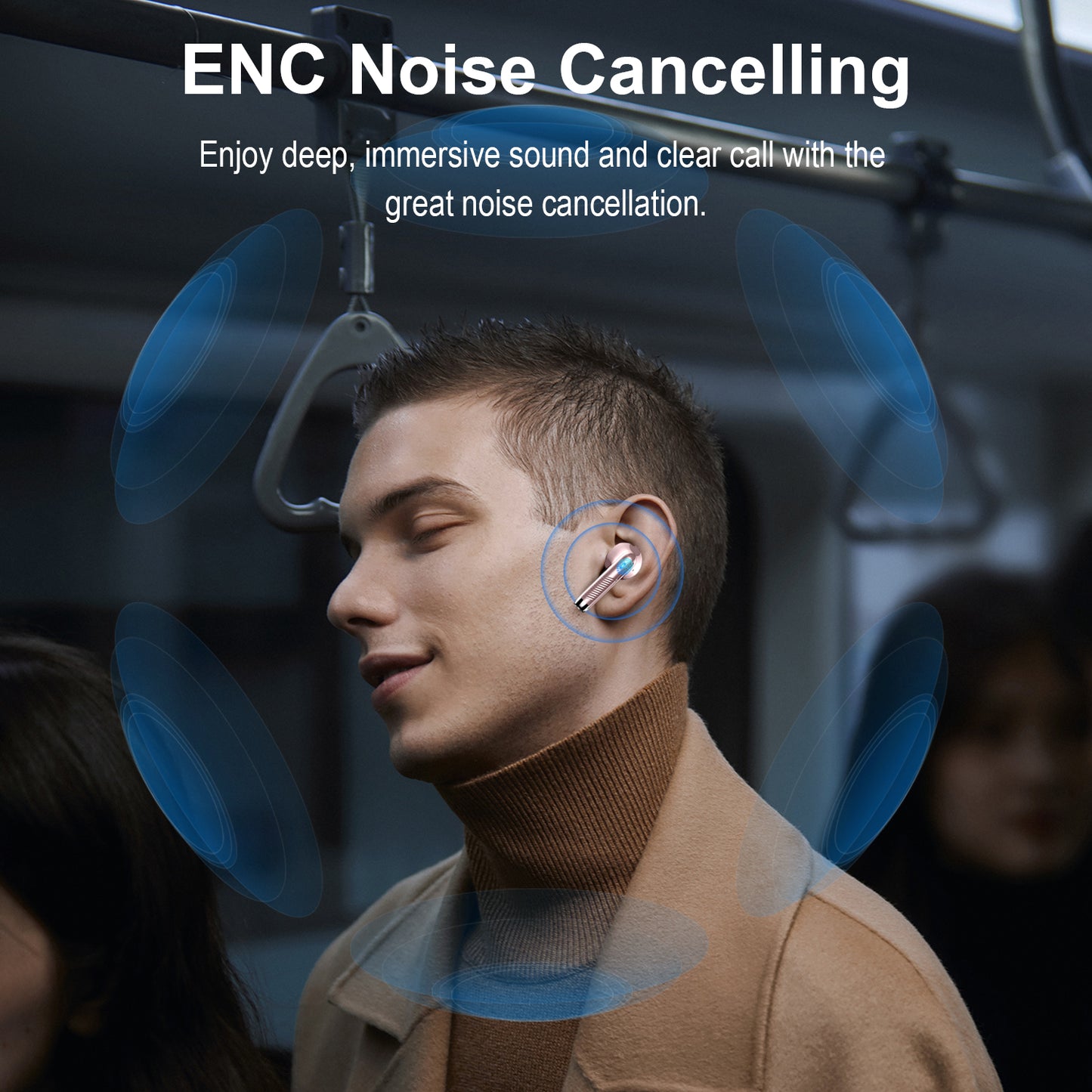 Aptkdoe Wireless Earbuds, Bluetooth 5.4 Earphone Sport, ENC Noise Cancelling Mic, 40H Playtime IPX7 Waterproof Headphone with LED Display for iOS Android Cellphone