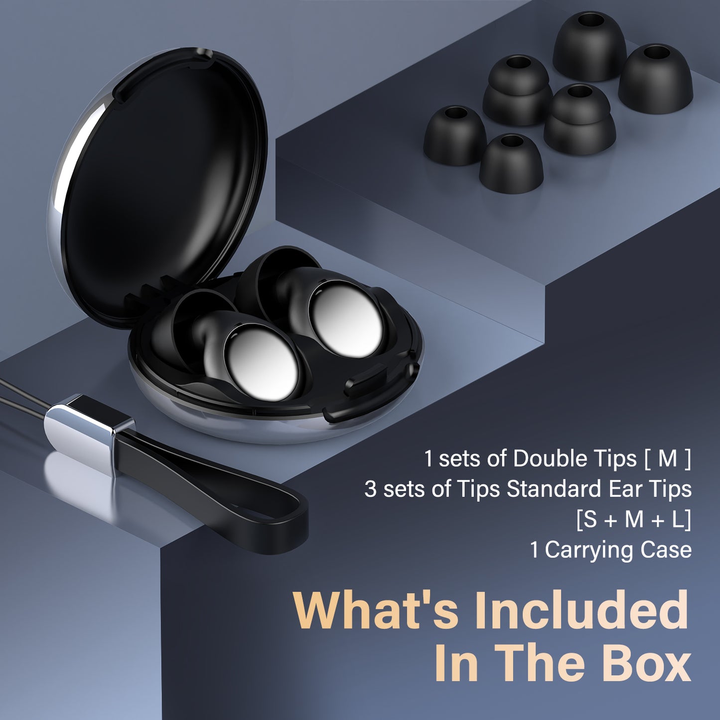 Aptkdoe Ear Plugs for Sleeping Noise Cancelling, 35dB Silicone Earplugs, Ultra-Comfy Reusable Noise-Reducing Earbud for Sleep, Deep Focus, Travel, Everyday Noise Relief with 4 Eartips and Carrying Case,Black