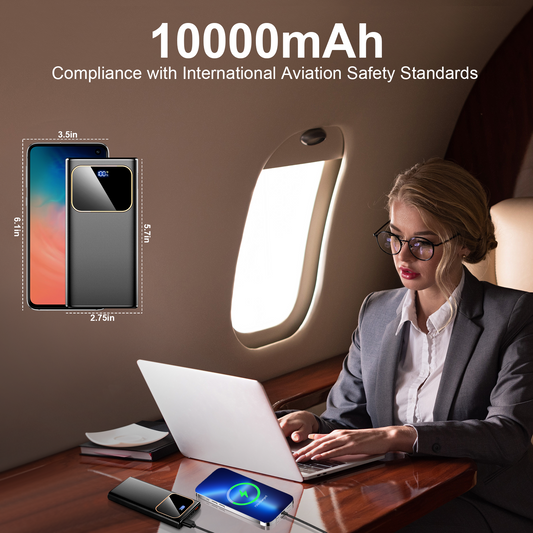 MUGO Portable Charger, 10000mAh Power Bank Fast Charging, 22.5W Battery Pack with USB C/USB A Output LED Display,for iPhone 16/15/14 Series, Samsung, Google,Android,All USB Devices