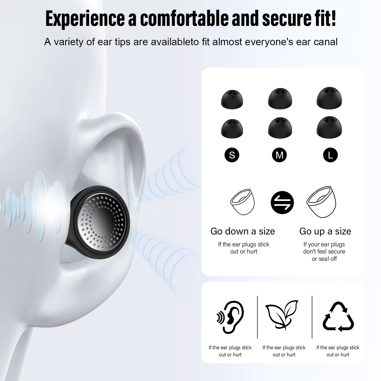 Aptkdoe Ear Plugs for Sleeping, Noise Reduction Soft Memory Foam Earplugs, 4 Pairs Reusable Hearing Protection Earplugs with UV Sterilization Case for Sleep, Deep Focus, Travel, Noise Sensitivity