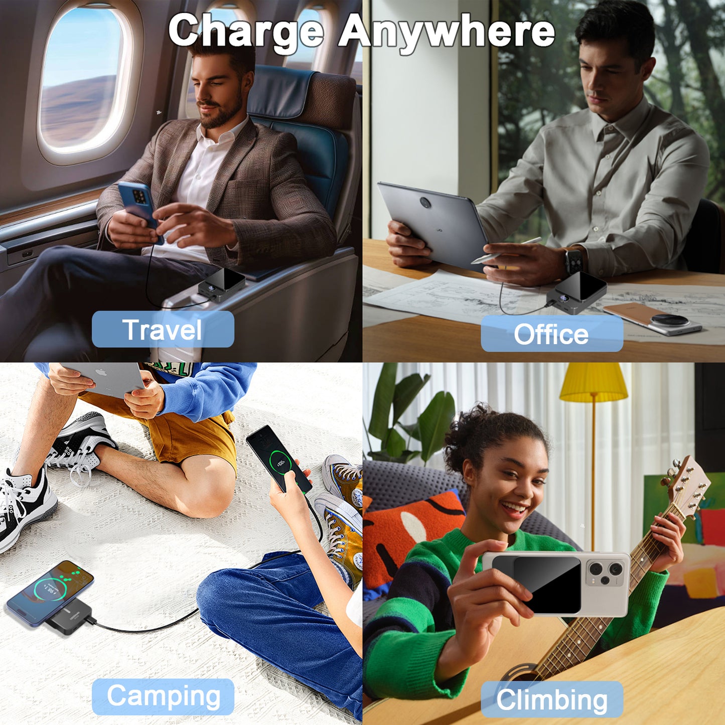 Btootos Magnetic Wireless Portable Charger, 10000mAh Power Bank with PD20w Fast Charging, USB C in&Out Battery Pack, Compatible with Mag-Safe for iPhone 16/15/14/13/12 Series, Samsung, Android, and More