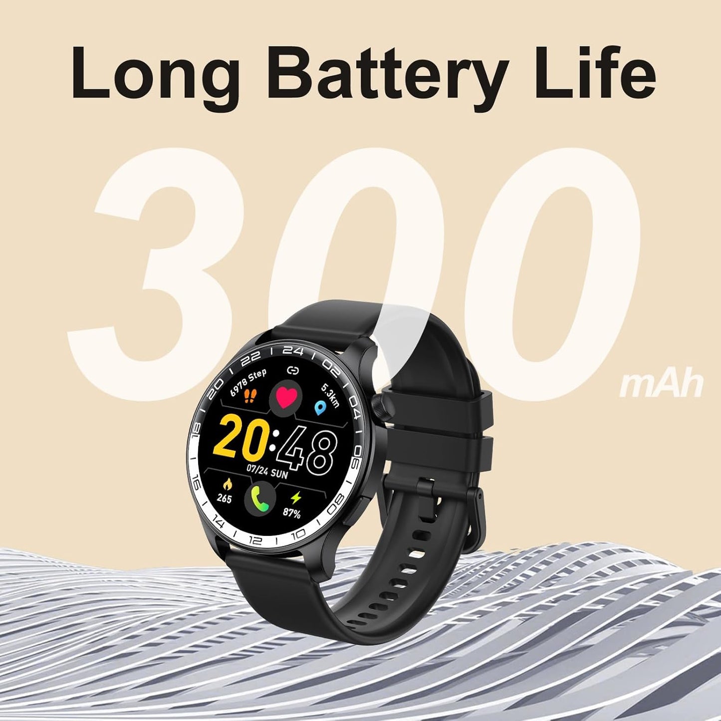 Smart Watch(Answer/Make Call/Message Reminder) for Men Women, 1.43" Fitness Activity Tracker with 110+ Sport Modes, Step Tracker, Pedometer, IP68 Waterproof Smartwatch for Android and iPhone