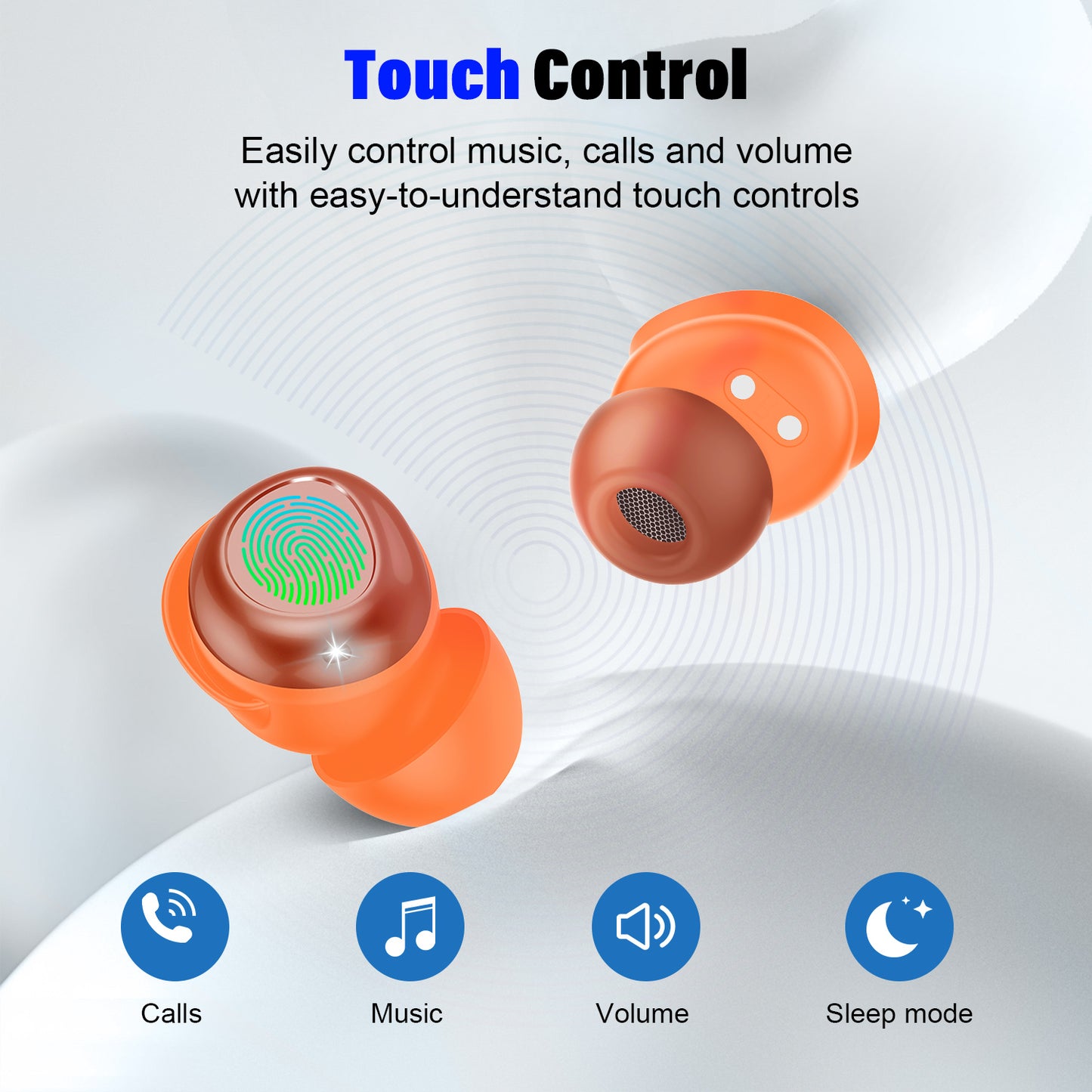 Aptkdoe Sleep Earbuds, Noise Cancelling Wireless Ear buds for Side Sleepers, Bluetooth 5.4 in Ear Light-Weight Mini Headphones, 47H Playtime Clear Calls Earphones for Sleeping, Exercising, Working, Hiking