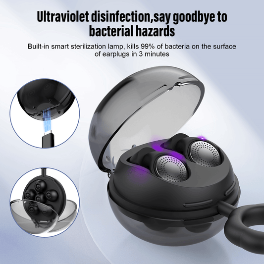 Aptkdoe Ear Plugs for Sleeping, Noise Reduction Soft Memory Foam Earplugs, 4 Pairs Reusable Hearing Protection Earplugs with UV Sterilization Case for Sleep, Deep Focus, Travel, Noise Sensitivity