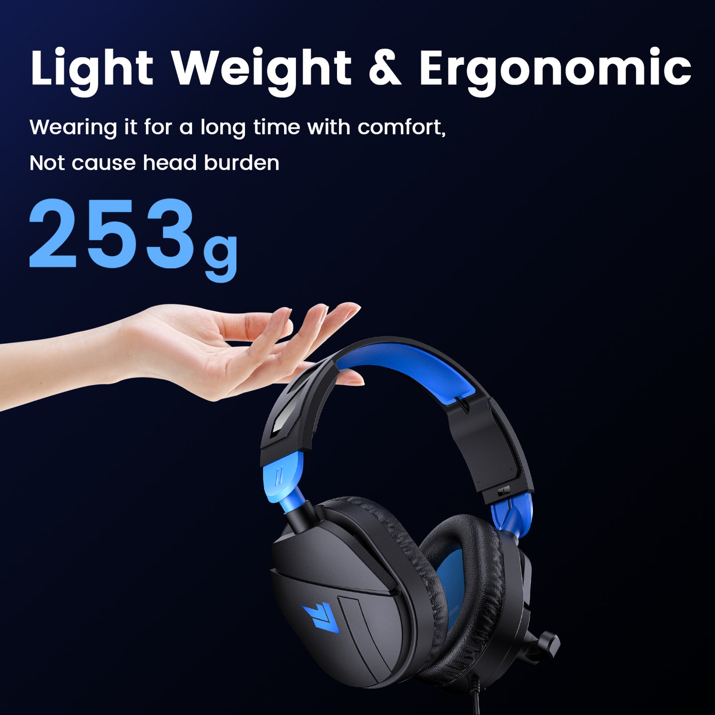 Aptkdoe Gaming Headsets for PC, gaming Headphones with Noise Cancelling Mic, LED Light, Stereo Sound, 2m Wired Over Ear Headphones, Headset with Soft Memory Earmuffs for Xbox One, Mac, Laptop, PS5