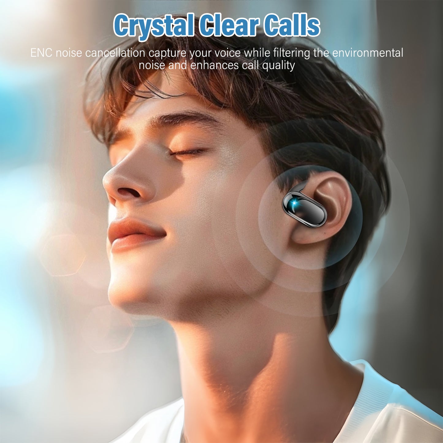 Aptkdoe Open Ear Earbuds, Bluetooth 5.4 Wireless Earbuds, HD Stereo Bass Over Ear Earphones with Earhooks, 58Hrs Playtime & LED Digital Display, IP7 Waterproof for Fitness, Cycling, Running