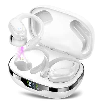 AuroraWave Wireless Earbuds Bluetooth 5.3 Headphones 60hrs Playtime with Digital Display Sports Wireless Headphones with Earhook Deep Bass IPX7 Waterproof Over-Ear Earbuds for Android iOS Workout