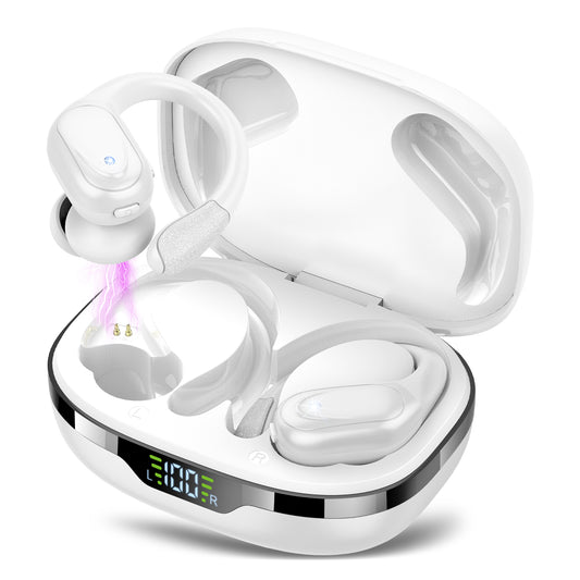 AuroraWave Wireless Earbuds Bluetooth 5.3 Headphones 60hrs Playtime with Digital Display Sports Wireless Headphones with Earhook Deep Bass IPX7 Waterproof Over-Ear Earbuds for Android iOS Workout