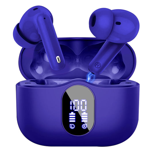 Aptkdoe Wireless Earbuds, Bluetooth 5.4 Headphones Bass Stereo, Ear Buds with Noise Cancelling Mic LED Display, 36H Playtime in Ear Earphones, IP7 Waterproof Sport Headset for Android iOS