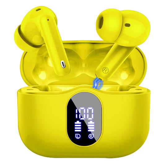 Aptkdoe Wireless Earbuds, Bluetooth 5.4 Headphones Bass Stereo, Ear Buds with Noise Cancelling Mic LED Display, 36H Playtime in Ear Earphones, IP7 Waterproof Sport Headset for Android iOS