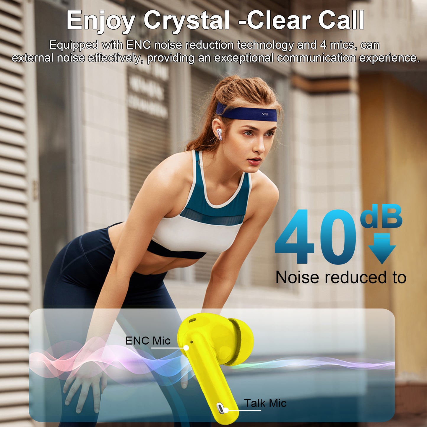 Aptkdoe Wireless Earbuds, Bluetooth 5.4 Headphones Bass Stereo, Ear Buds with Noise Cancelling Mic LED Display, 36H Playtime in Ear Earphones, IP7 Waterproof Sport Headset for Android iOS
