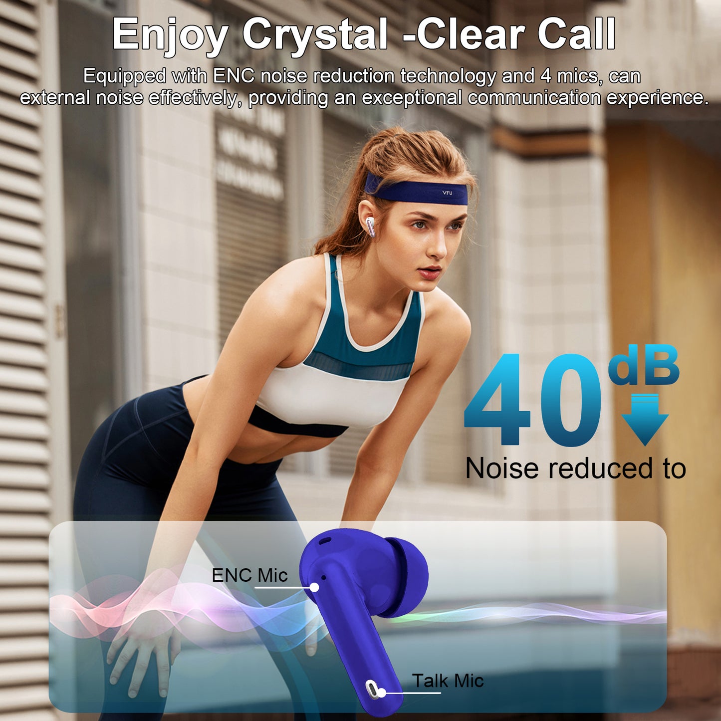 Aptkdoe Wireless Earbuds, Bluetooth 5.4 Headphones Bass Stereo, Ear Buds with Noise Cancelling Mic LED Display, 36H Playtime in Ear Earphones, IP7 Waterproof Sport Headset for Android iOS