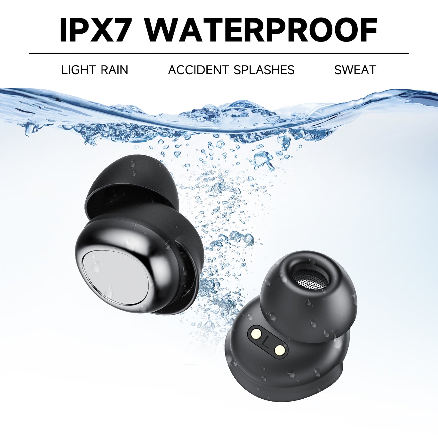 Aptkdoe Sleep Ear Buds, Bluetooth 5.4 Ultra-Mini Sleep Earbuds for Side Sleepers, Hi-Fi Stereo 3D Bass Noise Cancelling Wireless headphones, 53H Playtime with IP7 Waterproof LED Earphones, USB C