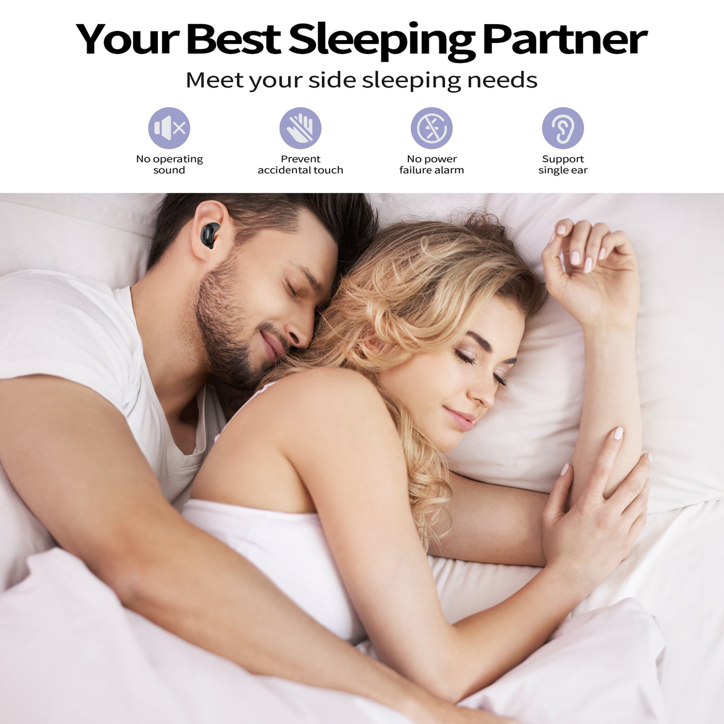 Aptkdoe Sleep Earbuds, Mini ANC Wireless Earbuds, In Ear Bluetooth 5.4 Headphones Deep Bass Stereo, 48H Playtime Ear Buds with 4 Noise Cancelling Mic, IP7 Waterproof Earphones for Side Sleepers,Touch Control