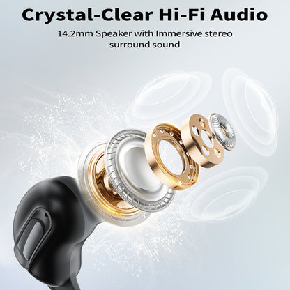 Aptkdoe Sleep Earbuds, Mini ANC Wireless Earbuds, In Ear Bluetooth 5.4 Headphones Deep Bass Stereo, 48H Playtime Ear Buds with 4 Noise Cancelling Mic, IP7 Waterproof Earphones for Side Sleepers,Touch Control