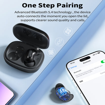 Aptkdoe Sleep Earbuds, Mini ANC Wireless Earbuds, In Ear Bluetooth 5.4 Headphones Deep Bass Stereo, 48H Playtime Ear Buds with 4 Noise Cancelling Mic, IP7 Waterproof Earphones for Side Sleepers,Touch Control