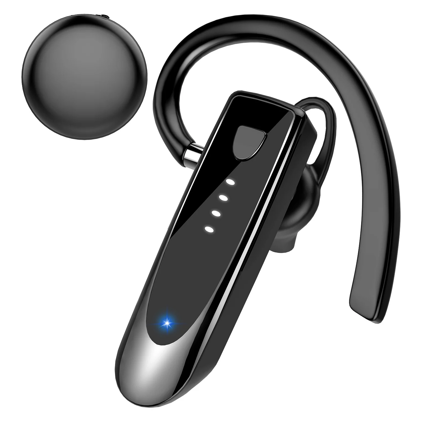 Aptkdoe Bluetooth Headset V5.4, Single-Ear Wireless Earpiece with ENC Noise Canceling Mic, 20Hrs Call Time Handsfree Earpiece, 180 Hrs Standby Time Headphones for iOS Android /Office/Drivin