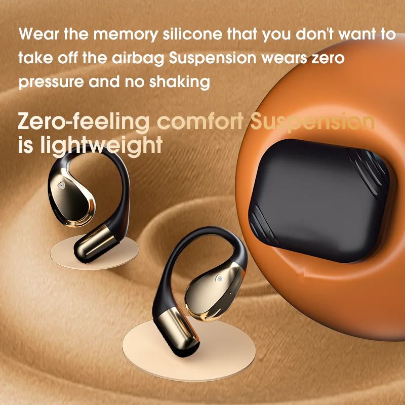 Aptkdoe Open Ear Earbuds, Bluetooth 5.4 Wireless Earphones, 48H Playtime, ENC Microphone Clear Talk, with Earhooks And LED Power Display the Waterproof Headphones, Ideal for Fitness, Travel