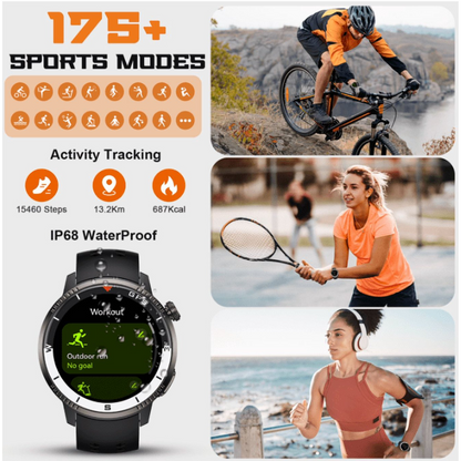 Btootos Smart Watch(Answer/Make Call), GPS Smartwatch for Men Women, 1.43"HD AMOLED Display, Fitness watch with 170+ Sport Modes, IP68 Waterproof/Pedometer/Sleep Monitor, Activity Tracker for Android iOS