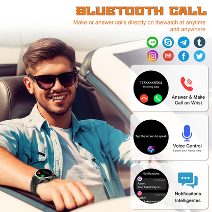 Btootos Smart Watch(Answer/Make Call), GPS Smartwatch for Men Women, 1.43"HD AMOLED Display, Fitness watch with 170+ Sport Modes, IP68 Waterproof/Pedometer/Sleep Monitor, Activity Tracker for Android iOS