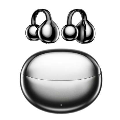 Aptkdoe Clip on Earbuds Bluetooth 5.4, Open Ear earbuds Wireless with Mic, Lightweight Comfort, Small-Ear Friendly Bluetooth Earbuds, 60H Sport Ear Buds, IP7 Waterproof Noise Cancelling Headphones, Black