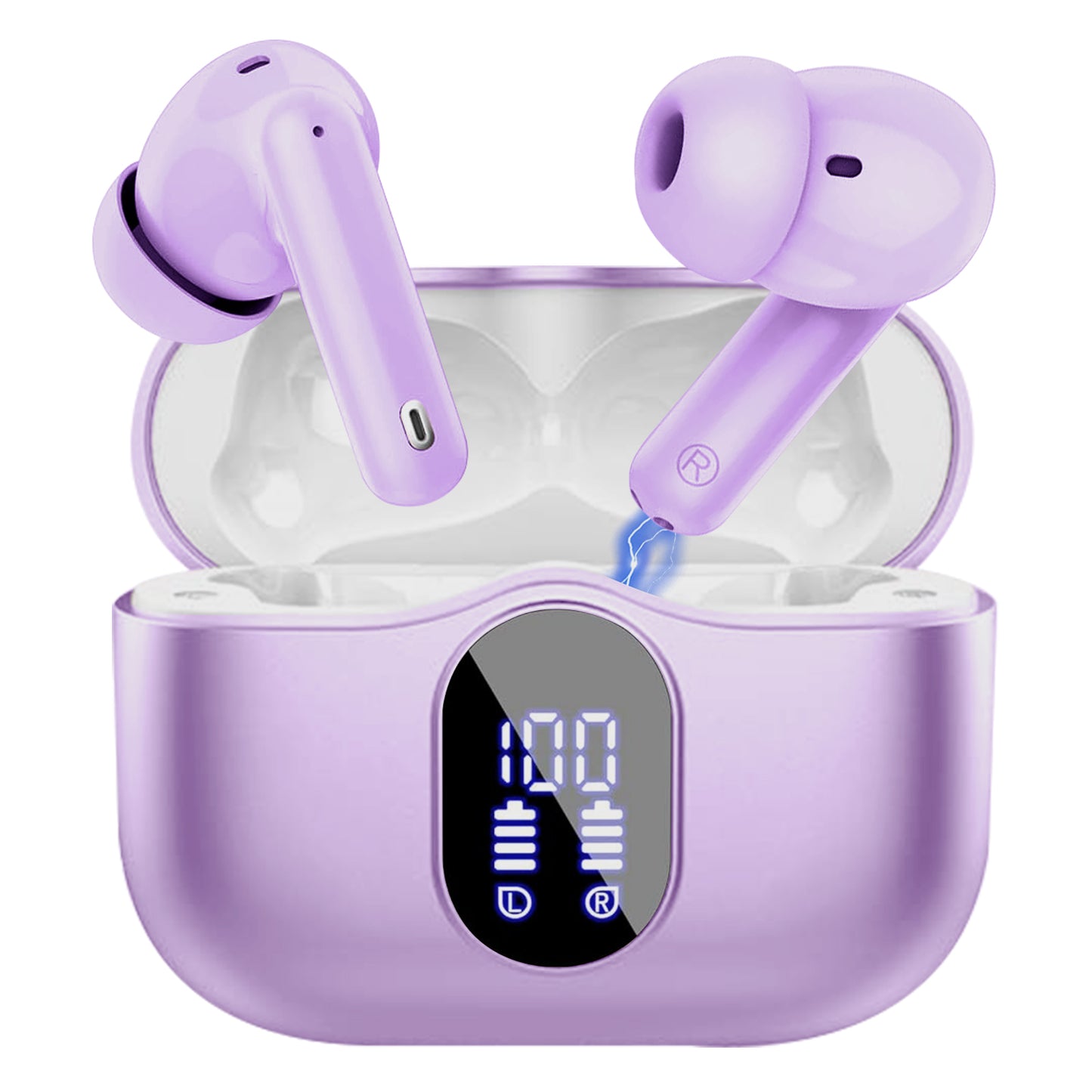 Aptkdoe Wireless Earbuds, Bluetooth 5.4 Headphones Bass Stereo, Ear Buds with Noise Cancelling Mic LED Display, 36H Playtime in Ear Earphones, IP7 Waterproof Sport Headset for Android iOS