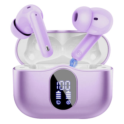 Aptkdoe Wireless Earbuds, Bluetooth 5.4 Headphones Bass Stereo, Ear Buds with Noise Cancelling Mic LED Display, 36H Playtime in Ear Earphones, IP7 Waterproof Sport Headset for Android iOS