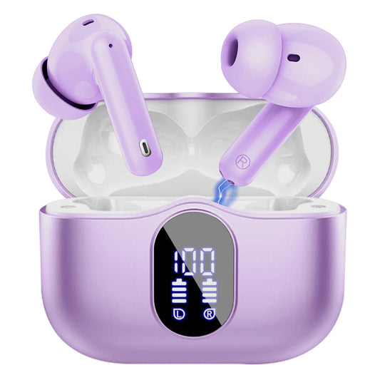 Aptkdoe Wireless Earbuds, Bluetooth 5.4 Headphones Bass Stereo, Ear Buds with Noise Cancelling Mic LED Display, 36H Playtime in Ear Earphones, IP7 Waterproof Sport Headset for Android iOS