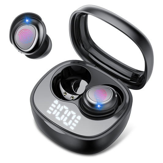 Aptkdoe 2025 Wireless Sleep Buds, Bluetooth 5.4 Sleep Earbuds for Side Sleepers, Hi-Fi Stereo 3D Bass Noise Cancelling Bluetooth headphones, 53H Playtime LED Earphones with Charging Case