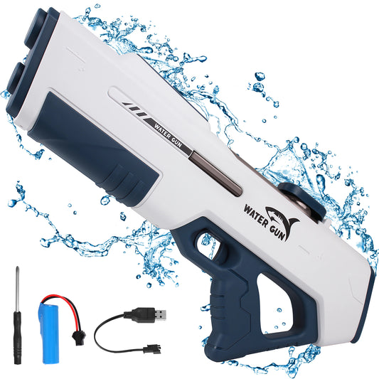 Btootos Electric Water Guns for Adults Kids, Automatic Water Reload & Shooting, Automatic Water Gun, Large Capacity Battery Powered Squirt Gun, Summer Beach Pool Backyard Outdoor Toys（White）