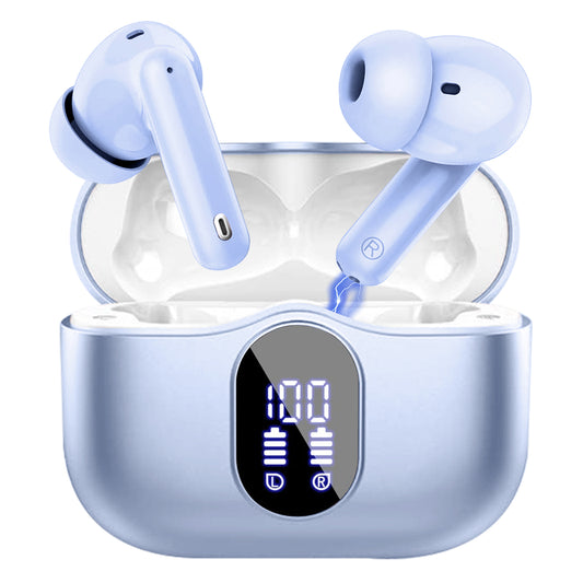 Aptkdoe Wireless Earbuds, Bluetooth 5.4 Headphones Bass Stereo, Ear Buds with Noise Cancelling Mic LED Display, 36H Playtime in Ear Earphones, IP7 Waterproof Sport Headset for Android iOS
