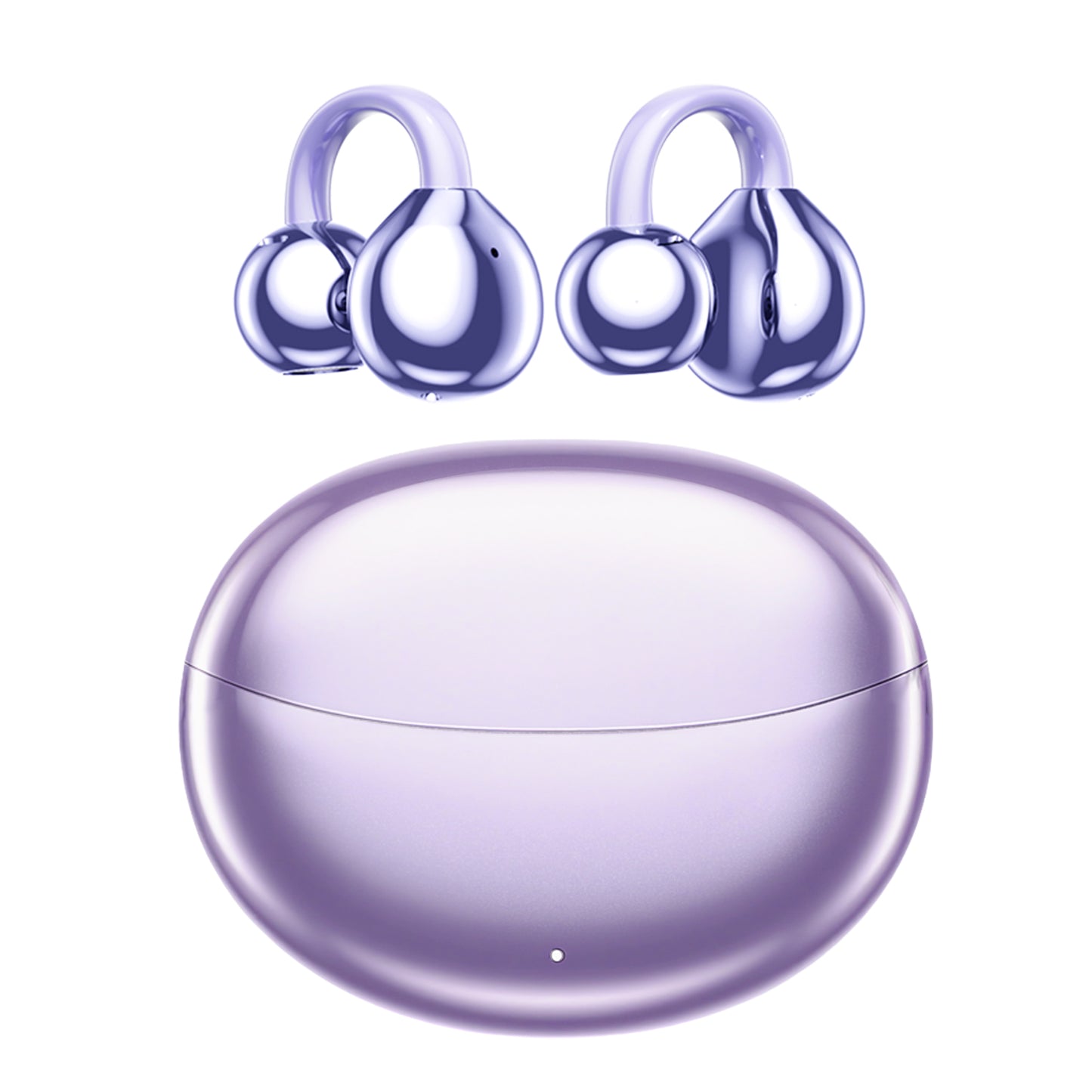 Aptkdoe Clip on Earbuds Bluetooth 5.4, Open Ear earbuds Wireless with Mic, Lightweight Comfort, Small-Ear Friendly Bluetooth Earbuds, 60H Sport Ear Buds, IP7 Waterproof Noise Cancelling Headphones, Purple