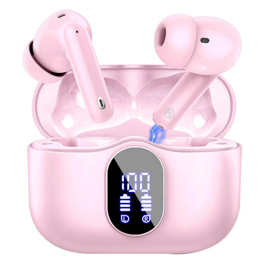 Aptkdoe Wireless Earbuds, Bluetooth 5.4 Headphones Bass Stereo, Ear Buds with Noise Cancelling Mic LED Display, 36H Playtime in Ear Earphones, IP7 Waterproof Sport Headset for Android iOS