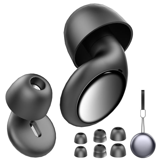 Aptkdoe Ear Plugs for Sleeping Noise Cancelling, 35dB Silicone Earplugs, Ultra-Comfy Reusable Noise-Reducing Earbud for Sleep, Deep Focus, Travel, Everyday Noise Relief with 4 Eartips and Carrying Case,Black