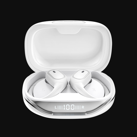 PDZOR Wireless Earbuds Bluetooth 5.3 Headphones with 80H Playback, IPX7 Waterproof Over Ear Buds with LED Power Display for Sports Running Workouts