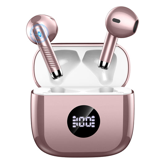 Aptkdoe Wireless Earbuds, Bluetooth 5.4 Earphone Sport, ENC Noise Cancelling Mic, 40H Playtime IPX7 Waterproof Headphone with LED Display for iOS Android Cellphone