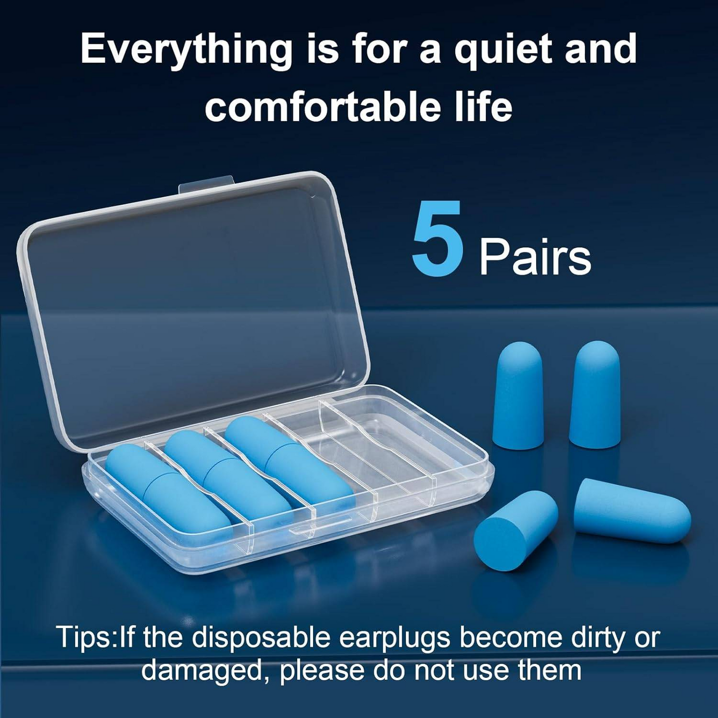 Gnorgnohz  Soft Ear Plugs, 5 Pairs SNR 35 dB Noise Cancelling Noise Protection Ear Plugs for Night Aeroplane Travel Festival Work Study, Noise Cancelling Ear Plug